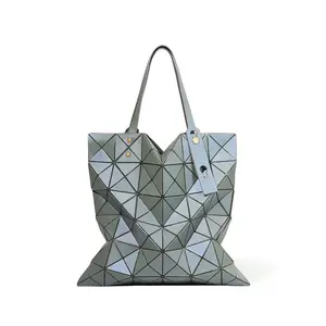 2024 new geometry laser large capacity PU handbag variety leisure shopping bag