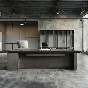 Bureau de direction moderne industriel, grand poste de travail de gestionnaire avec panneau de modestie pour les projets de bureaux d'entreprise - Product Image 4