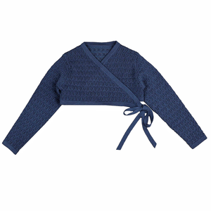 Cardigan lavorato a <span class=keywords><strong>maglia</strong></span> lavorato a <span class=keywords><strong>maglia</strong></span> a tinta unita per bambini maglioni blu Royal maglioni vestiti fatti a mano disegni per ragazza - Product Image 1