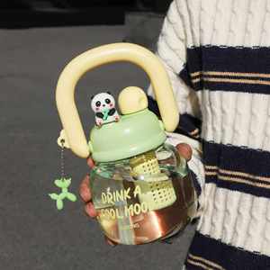 Kawaii <b>Water</b> Bottles with Silicone Straw <b>Water</b> Bottles with Detachable Cartoon Animal Leakproof Cute <b>Water</b> Bottles for Girls - Product Image 2