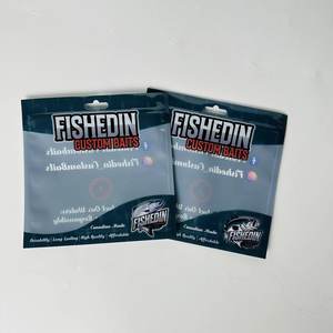 Emballage personnalisé pour appâts de pêche en plastique, pochette plate avec fermeture éclair refermable, trou euro, conception de scellement sur 3 côtés - Product Image 1