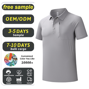 เสื้อโปโลผ้าโพลีเอสเตอร์ยืดได้ 4 ทิศทาง สำหรับนักออกแบบ  แบบเรียบ  สำหรับกอล์ฟ  ยูนิฟอร์ม  ปักโลโก้ตามสั่ง  ปกเสื้อแบบปกเชิ้ต - Product Image 3