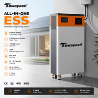 Batterie solaire LiFePO4 Tewaycell tout-en-un 16 kWh avec onduleur 6,5 kW, contrôle à distance WiFi et BMS à équilibrage actif