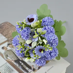 홈 파티 축제 장식 시뮬레이션 아름다운 라일락 데이지 꽃 도매 라일락 국화