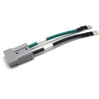 Câble de 1 pied 10AWG avec connecteur 50A pour batteries de camions, automobiles et chariots élévateurs, de type prise de batterie 50A à borne à anneau.