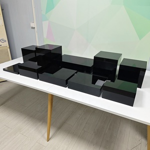 Set of 10 Acrylic Black Food <strong>Risers</strong> for Buffet <strong>Table</strong> Buffet <strong>Risers</strong> Food Display Stands for Party - Product Image 6