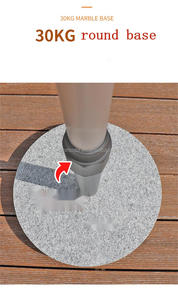 Sombrilla de Patio de Diseño Moderno con Marco de Aluminio de Alta Calidad de 9 pies, Plegable, Impermeable, con Elevación de Polea, para Hotel de Granito - Product Image 4