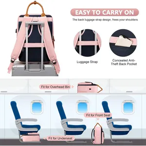 Bolsa húmeda con compartimento para zapatos separado, conveniente Puerto USB, transpirable cómoda mochila para portátil para mujeres y hombres.