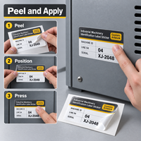 Étiquette autocollante d'identification pour machines industrielles en BOPP imprimée sur mesure pour panneaux d'équipement avec graphisme de marque personnalisé