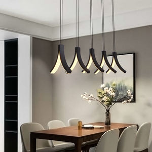 Lampes suspendues minimalistes Led nordique noir lampes suspendues lustre d'intérieur pour salle à manger/salon cuisine réception hôtel - Product Image 4