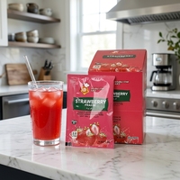 Aardbeiensmaak Instant Poederdrank Halal Gecertificeerd Fruit Smaak Drankmix OEM Fabrikant Leverancier