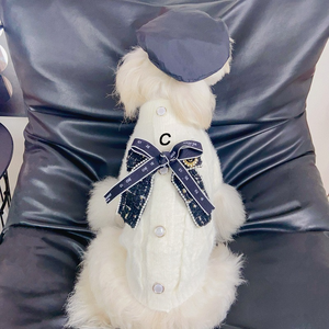 Pull d'hiver classique pour <span class=keywords><strong>chien</strong></span>, col roulé, vêtements doux et chauds, nœud papillon, pull en tricot pour animaux de compagnie, ours en peluche, <span class=keywords><strong>Yorkshire</strong></span> pour petit <span class=keywords><strong>chien</strong></span> - Product Image 2