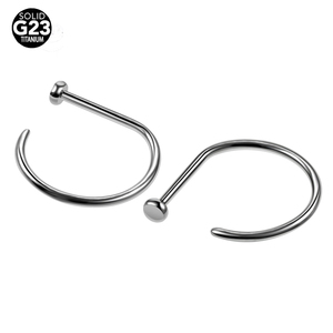 G23 titanyum 20G D şekil burun çember damızlık <span class=keywords><strong>Septum</strong></span> D burun halkası tırnak çocuk düğün veya nişan hediye için yüksek kalite - Product Image 2