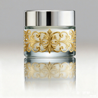 Vente chaude 1oz 2oz 8oz 100ml vide givré clair crème pour le visage baume à lèvres pot en verre conteneur avec couvercle pour cosmétique