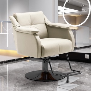 Silla de Peluquería Moderna y Minimalista al por Mayor, Silla de Barbero Giratoria Hidráulica de PU Gris Impermeable para Cadenas de Salones - Product Image 3