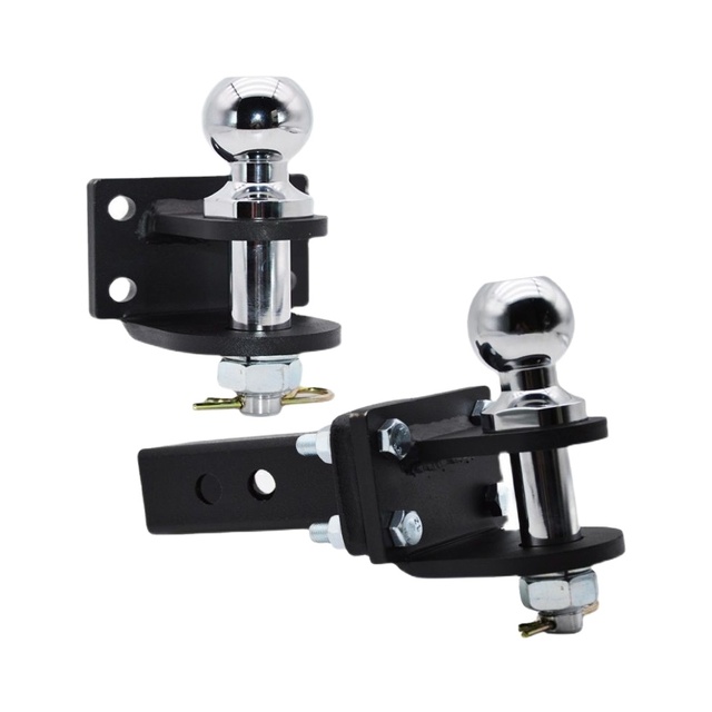 Custom Heavy Duty 50mm Chrome Sphere Ball Adjustable Aluminum Alloy Drop Trailer Hitch Mounting Kit Set