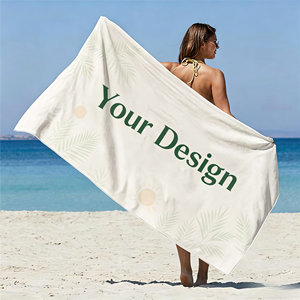 Serviette de plage en coton personnalisée pour boutique de souvenirs, MOQ - Product Image 1