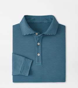 Chemises pour hommes à rayures imprimées avec logo OEM, 3 boutons, séchage rapide, manches courtes, performance, tricotées, personnalisées, pour le golf - Product Image 4