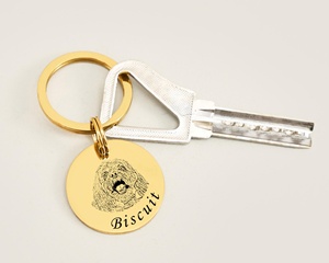 พวงกุญแจหนัง/ซาตินสลักชื่อสัตว์เลี้ยง พร้อมลายพิมพ์ ทนทาน ถอดง่าย ของขวัญสุดพิเศษสำหรับสัตว์เลี้ยง - Product Image 6