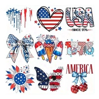 Étiquettes personnalisées de transfert de chaleur imprimées pour le jour de l'indépendance des États-Unis Patch imprimé pour T-shirt de haute qualité en gros fer