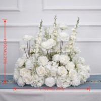 Chemin de plancher de fleurs de mariage blanc personnalisé pour centre de table grand événement décoration d'allée arrangement de fleurs en soie