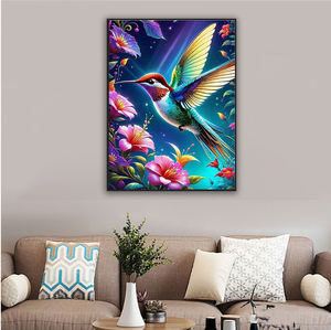 Taladro colibrí pájaro volador DIY diamante pintura tela impresa cristal arte rompecabezas pájaro volador colibrí diamante arte pintura - Product Image 2