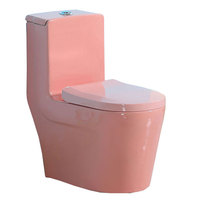 Cuvette de toilette moderne en céramique monobloc de couleur bleue pour bébé enfant WC allongé siphon en S pour usage domestique Fabrication chinoise