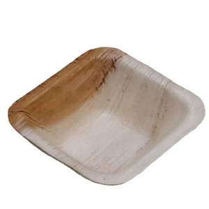 Assiette carrée en feuille de palmier durable, vaisselle jetable naturelle en feuille d'arec biodégradable pour les fêtes - Product Image 1