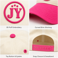 Gorra de Béisbol Personalizada con Logotipo, de Sarga de Algodón, con Visera Curva, Bordado 3D en Relieve, Ajustable, Ligera y Transpirable para Mujer