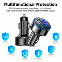 Chargeur de voiture électrique 250W à charge rapide Type-C PD QC3.0 SCP OVP Adaptateur USB pour téléphone avec affichage numérique pour téléphones mobiles