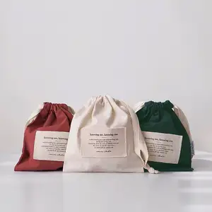 Sacola de presente com cordão de algodão ecológico reciclado, bolsa de poeira personalizada por atacado