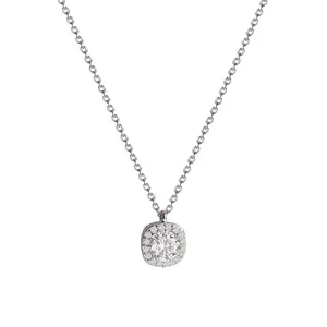 新款时尚珠宝礼品韩国锆石方形钻石钛钢项链派对时尚声明项链女士项链