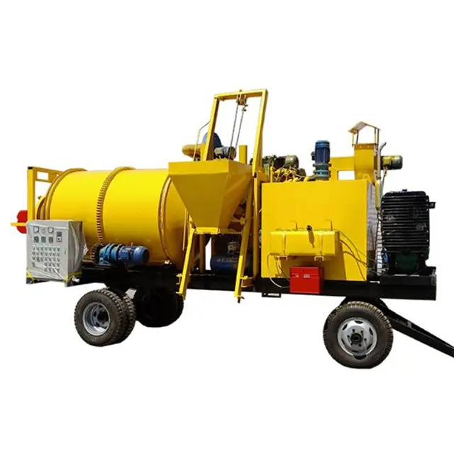 1.5m3 mobile road asphalt mixer drum mix mini asphalt plant price