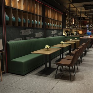 Estilo americano restaurante cafe booth de cuero de comedor de madera de sofás - Product Image 5