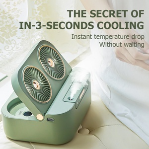 Ventilateur de table portable à brumisation d'eau, double moteur, rafraîchisseur d'air, ventilateur de table rétro - Product Image 6