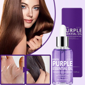 Purple <b>Keratin</b> <b>Hair</b> Essential <b>Oil</b> <b>for</b> Blonde Bleached <b>Hair</b> Color Correcting Repair Serum 30ml - Product Image 6