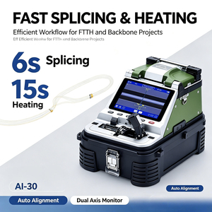 เครื่องเชื่อมต่อใยแก้วนำแสง Signal Fire AI‑30 แบบ 6 มอเตอร์ จัดเรียงแกนกลาง พร้อมใบมีดตัดไฟฟ้าในตัว OPM VFL สำหรับเชื่อมต่อใยแก้วนำแสง SM MM - Product Image 1