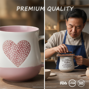 <span class=keywords><strong>Mug</strong></span> à café en céramique avec impression de logo <span class=keywords><strong>personnalisé</strong></span> pour cadeau de sœur, motif de cœur mignon, tasse à thé en porcelaine avec poignée - Product Image 5