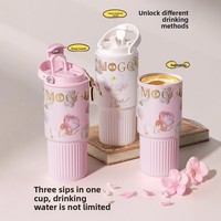 Goddess Double Drink Vacuum Thermos Cup Seri Bunga 316 Stainless Steel Kapasitas Besar Cangkir Kopi Portabel Hadiah Mobil