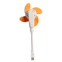 Ventilateur électrique domestique portable à branchement USB direct, en plastique, à 3 vitesses, avec pales souples, très vendu