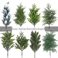 Ranting Pinus Buatan Impor, Hiasan Tanaman Hijau Natal Satu Buah, Ornamen Dekoratif Dalam/Luar Ruangan