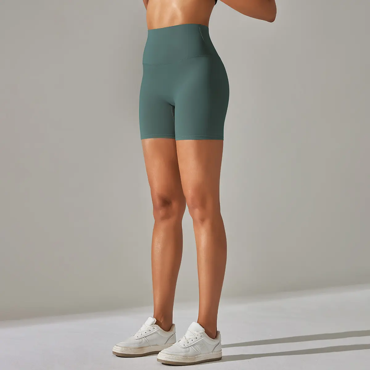 2024 Oem Logo Women Running Shorts Breathable Luxury High Waist Slimming Firm Elastic Band Elastic Peach Buttocks Biker Shorts