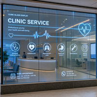 Écran LED transparent d'intérieur à haute transparence pour cloison en verre de clinique