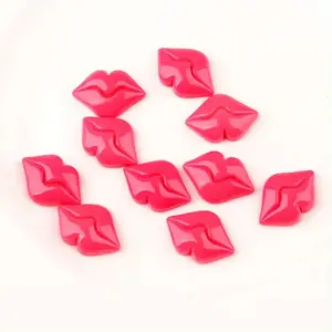 Accesorio de cubierta de teléfono móvil DIY de alta calidad con diseño de beso de boca de Rosa Sexy artesanía de resina con reverso plano para recuerdos - Product Image 1