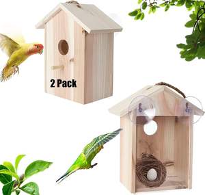 2 Sets Van Ramen Vogelhuisje Voor Het Bekijken Van Spionage Vogelhuis Vogelnest Met Sterke Zuignappen Voor Buiten - Product Image 1