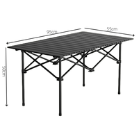 Table de camp pliante en acier au carbone portable personnalisée avec chevalets Table à manger de pique-nique pour 4-8 personnes pour le camping en plein air