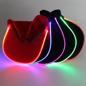 アマゾンのホットセラーコットン6パネルブラックLED帽子照明-キャップ帽子LEDパーティー用点滅