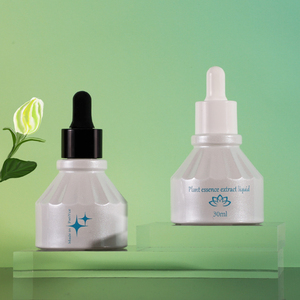 Botella de Vidrio Acanalado de 30 ml con Gotero, Tapas Blancas y Negras, Envase Cosmético para Esencia de Plantas y Suero - Product Image 3