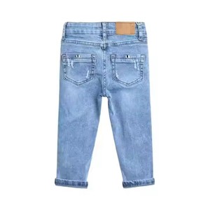 Nouveau jean slim pour enfants le plus vendu, style droit décontracté taille haute avec poches lavables, décoré avec un tissu doux - Product Image 4