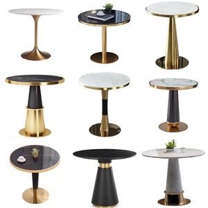 Stainless Steel Gold Plated Table Legs Round Base Heavy Duty Modern Furniture Leg Support - Product Image 1